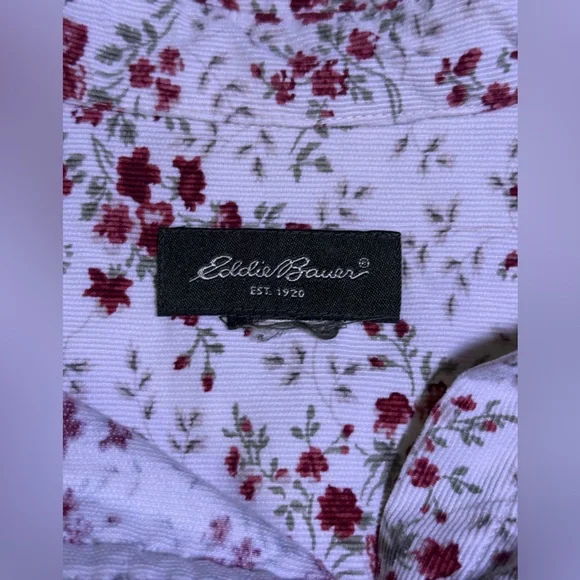 🔥Eddie Bauer Vintage Women's 100% Cotton Corduroy Snap Front Shirt M - Picture 5 of 9